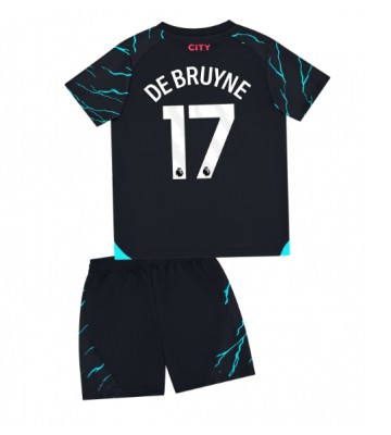 Manchester City Kevin De Bruyne #17 Tredjeställ Barn 2023-24 Kortärmad (+ Korta byxor)